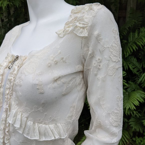 Romantic lace Zip top from France - Picture 2 of 6